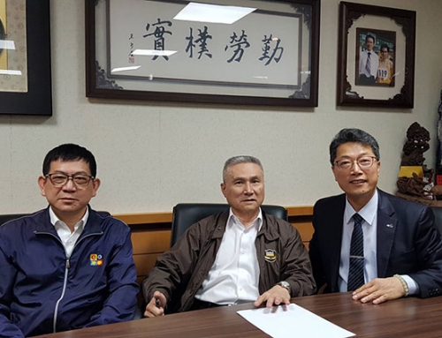 Korea Formosa M representative visited the chairman of Formosa Motor Freight which belongs to the Taiwan Formosa Plastics Group
